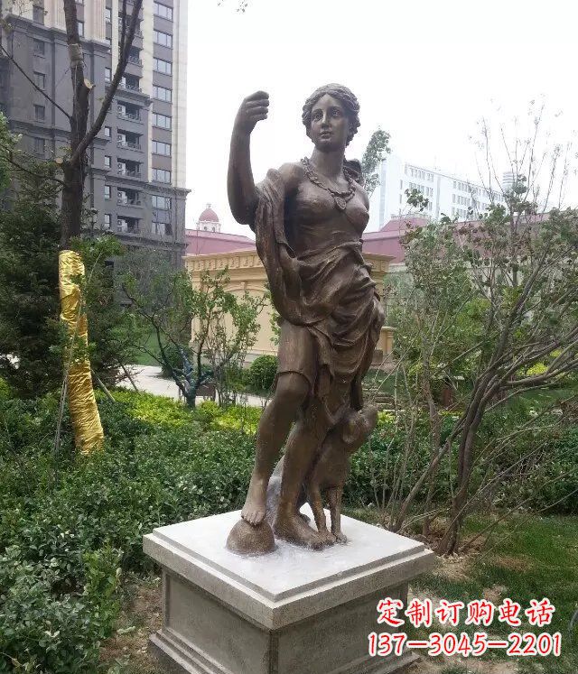 甘肃公园西方女人人物铜雕_1