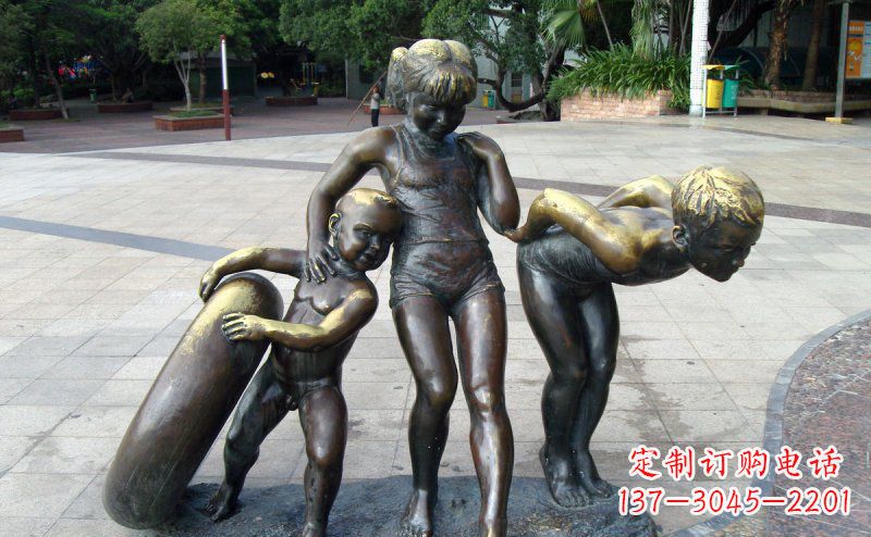 甘肃浪漫情怀小孩铜雕