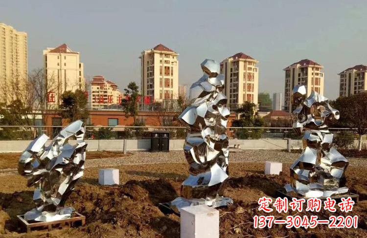 甘肃公园小区不锈钢太湖石雕塑