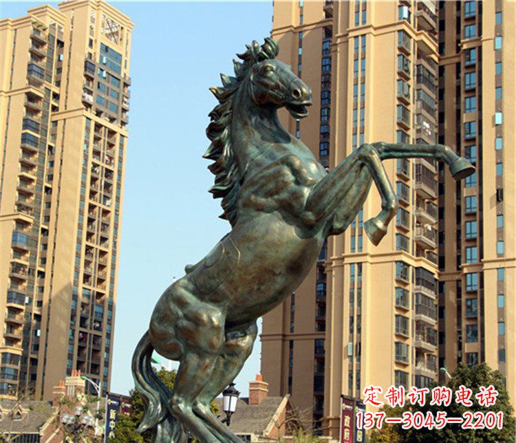 甘肃公园小区立马动物铜雕