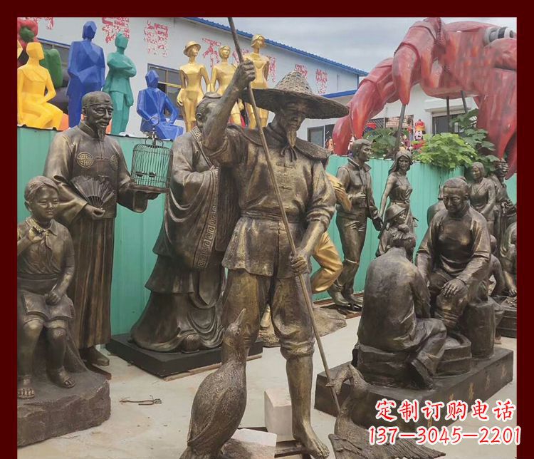 甘肃新中式鸬鹚铜雕塑