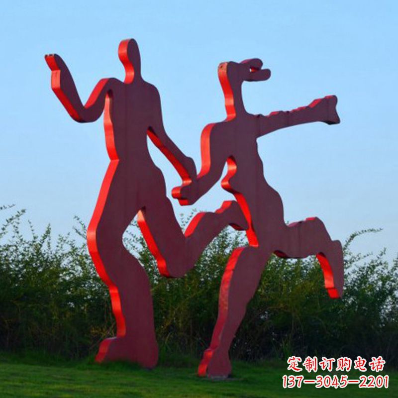 甘肃情侣心剪影雕塑