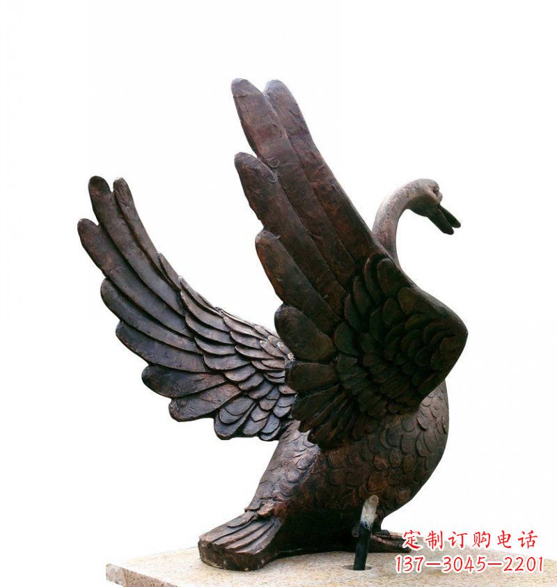 甘肃欣赏翱翔的天鹅铜雕