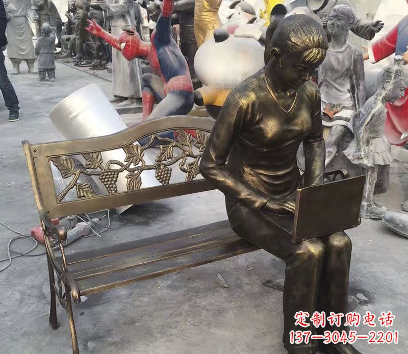 甘肃中领雕塑推出优雅可爱的女孩铜雕