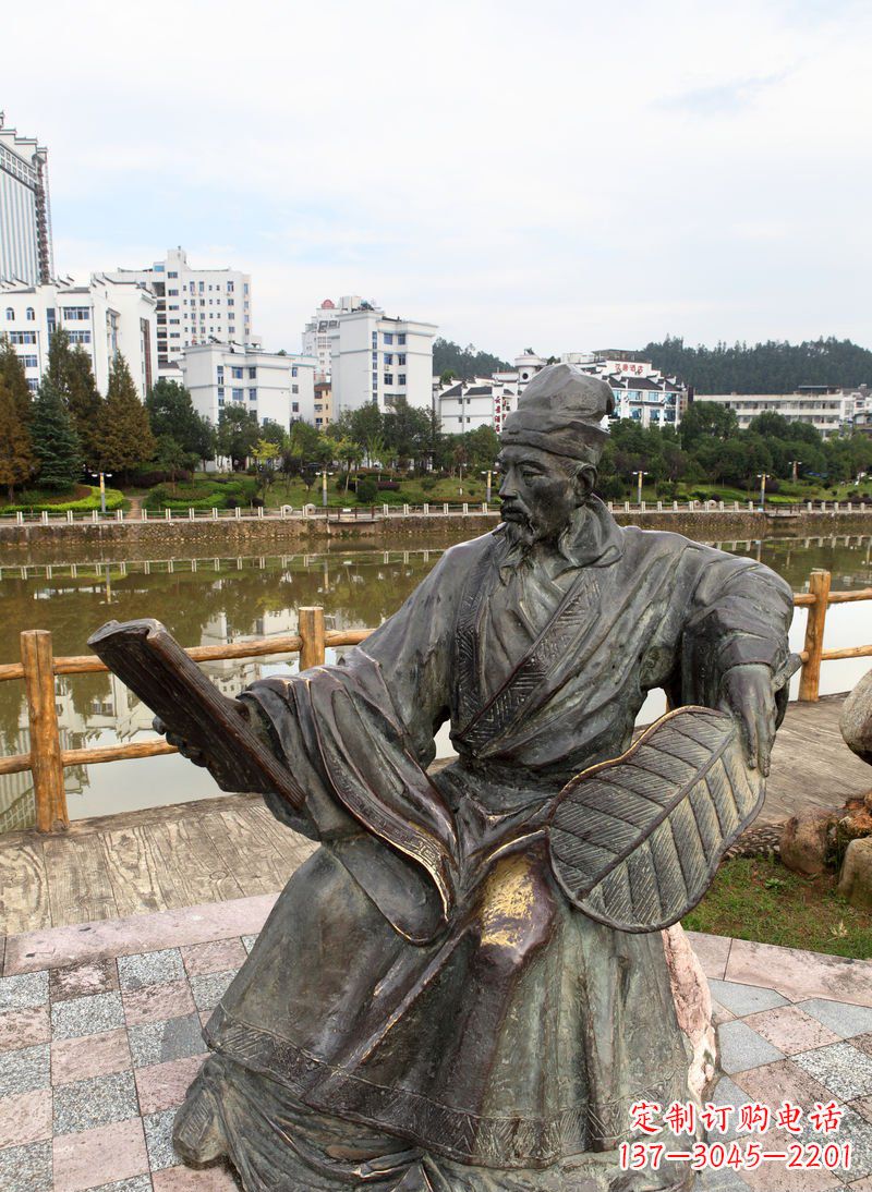甘肃公园诸葛亮历史人物铜雕