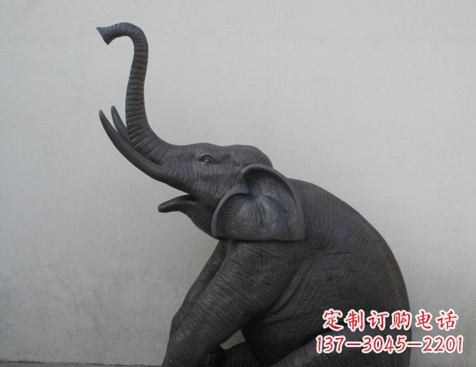 甘肃铜雕大象喷水动物塑像
