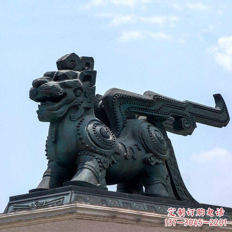 甘肃中领雕塑-铜制獬豸雕塑