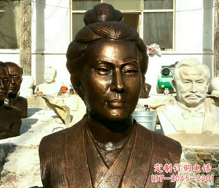 甘肃传承经典,精美雕塑李清照胸像铜雕