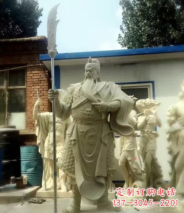 甘肃中领雕塑古代关公石雕