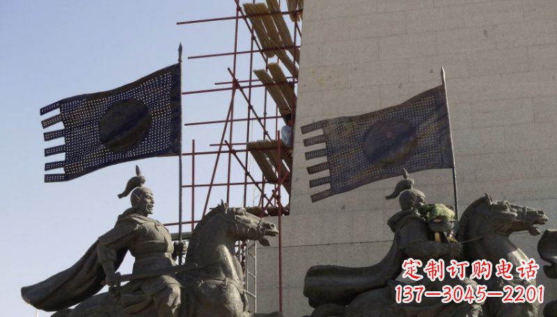 甘肃古代将军景区铜雕