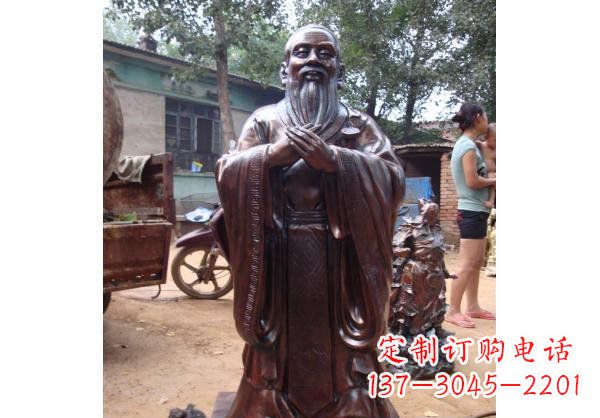 甘肃人物雕塑精美玻璃钢仿铜雕塑——孔子系列