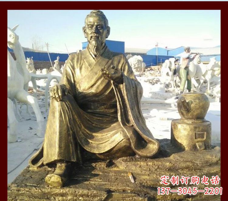 甘肃张仲景雕塑——杰出古代名人熬中药的传奇