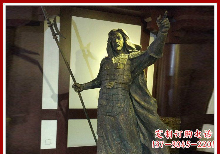 甘肃古代名人吕布铜雕 (2)