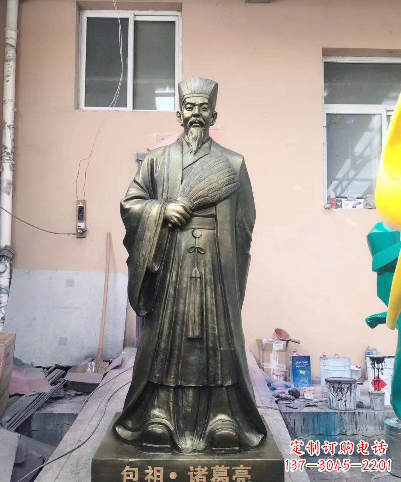 甘肃中领雕塑经典传承,诸葛亮铜雕!
