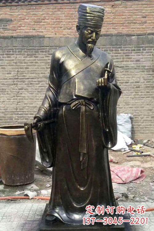 甘肃中国古典名医李时珍铜雕塑