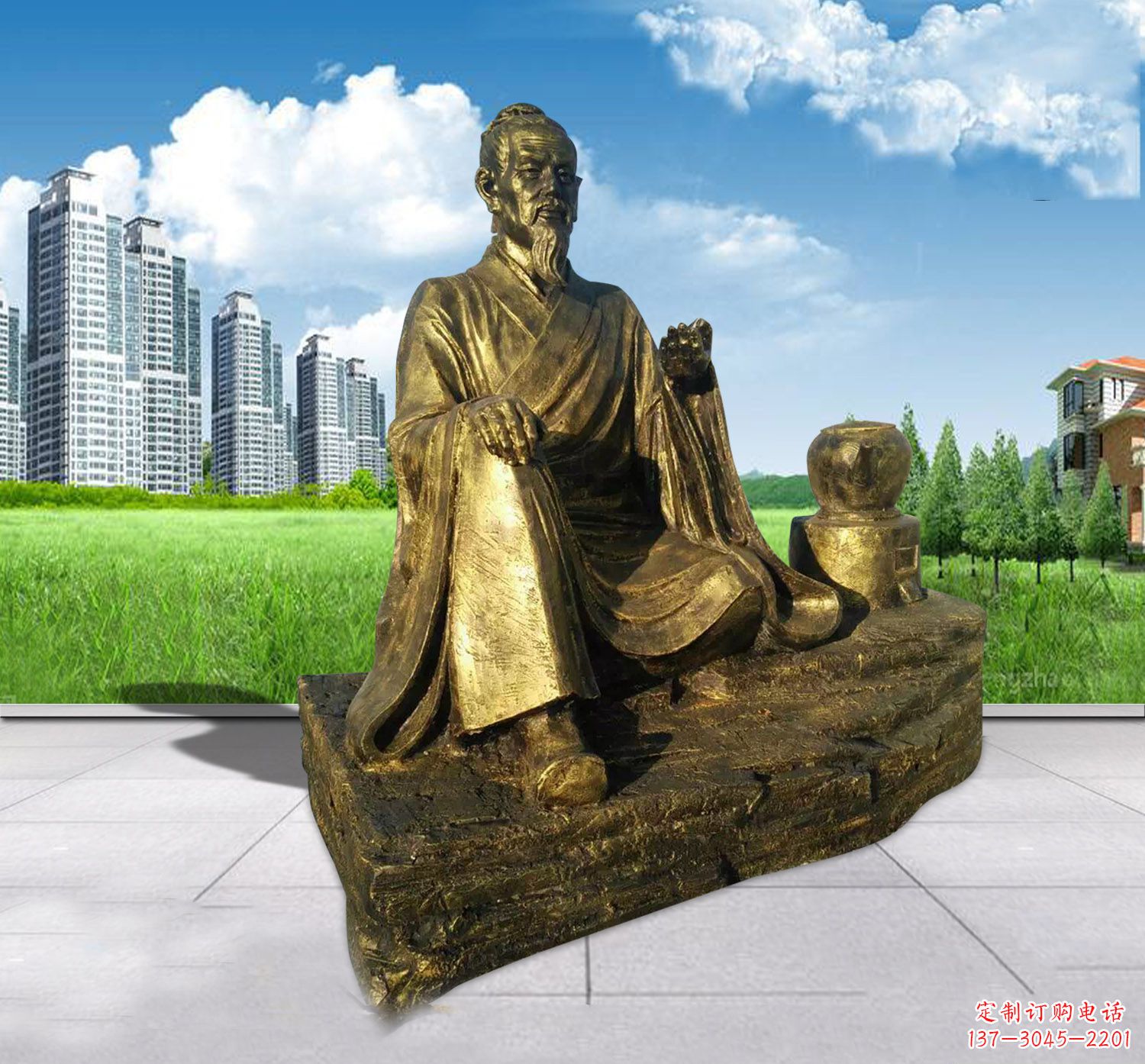 甘肃匠心独运——中领雕塑张仲景铜雕