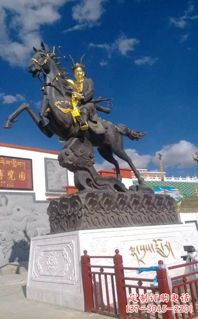 甘肃古典骑马人物雕塑
