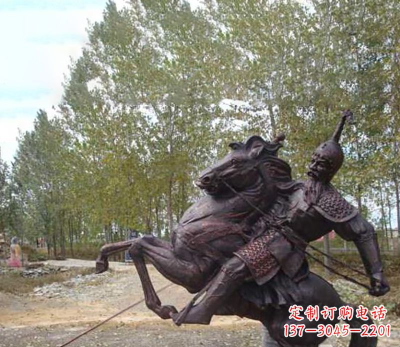 甘肃古典风格骑马人物雕塑