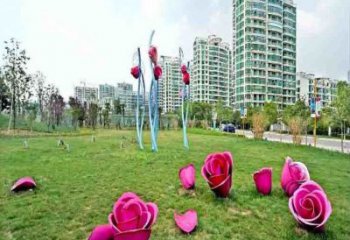 甘肃中领雕塑不锈钢玫瑰雕塑
