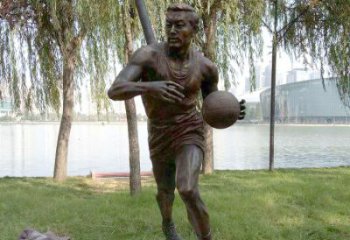 甘肃公园打篮球人物铜雕塑