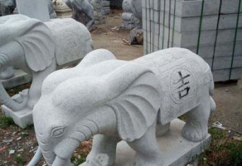 甘肃吉祥大象石雕，象征家庭幸福