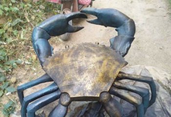 甘肃中领雕塑精美绝伦的螃蟹铜雕