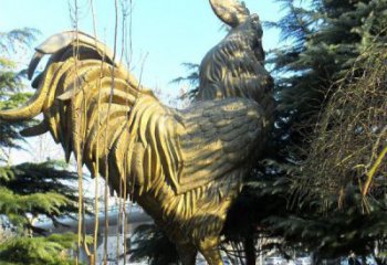 甘肃艺术级公鸡大型铜雕