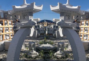 甘肃精美大理石镂空石灯雕塑