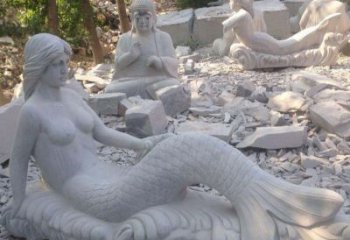 甘肃艺术精美美人鱼石雕