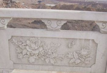 甘肃牡丹花浮雕石栏板景观雕塑