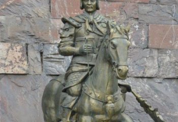 甘肃公园纪念将军骑马铜雕