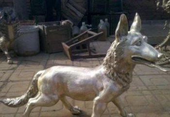 甘肃铸铜小狗动物雕塑