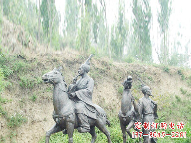 甘肃中领雕塑|传承古老传统:古代人物骑马铜雕