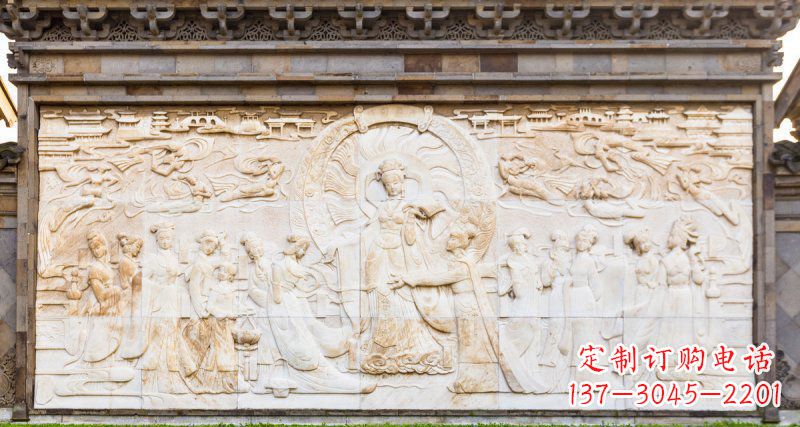 甘肃中领雕塑:古代人物石浮雕影壁