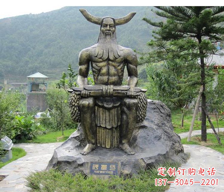 甘肃传承古代文明,为家居装饰点缀伏羲铜雕