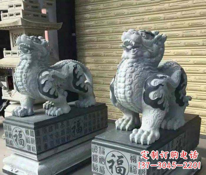 甘肃传承经典的古典貔貅石雕