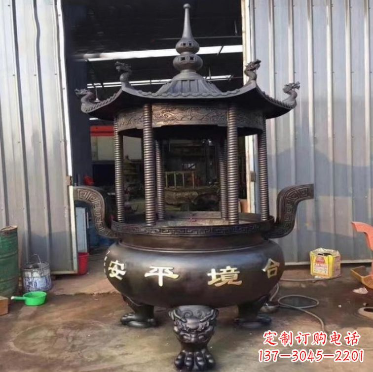 甘肃精美古代铜香炉雕塑,成就您的家庭情调