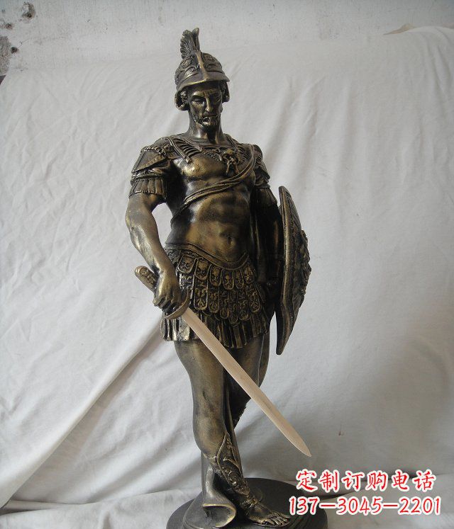 甘肃古罗马风格的玻璃钢战士雕塑