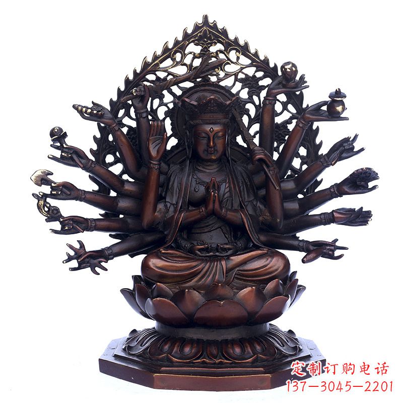 甘肃精致古铜观音雕塑