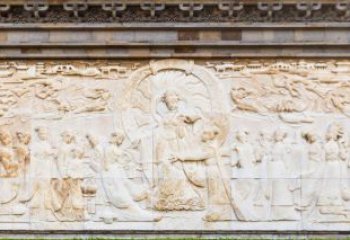 甘肃中领雕塑：古代人物石浮雕影壁