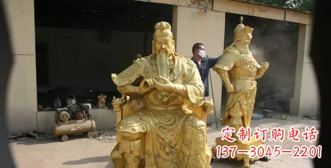 甘肃关帝武财神铜雕