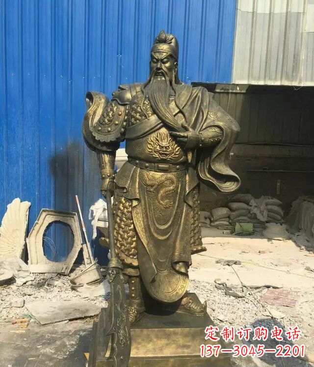 甘肃精美雕刻的关公铜雕