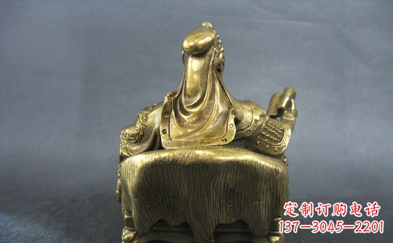 甘肃关公读春秋武财神铜雕