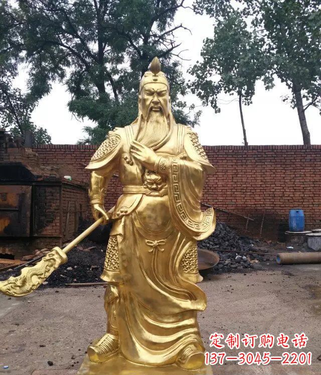 甘肃关公提刀武财神铜雕 (4)