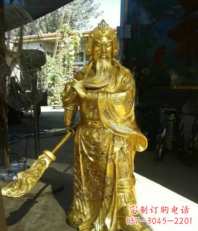 甘肃关公提刀武财神铜雕