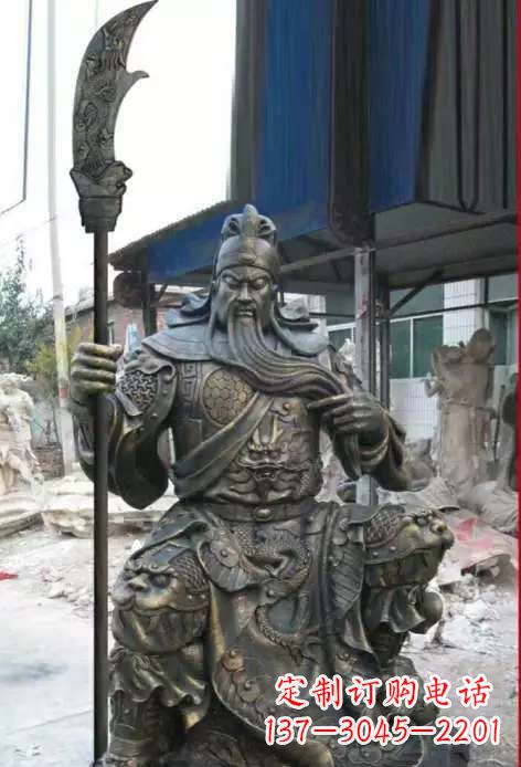 甘肃古典风格关公铜雕塑