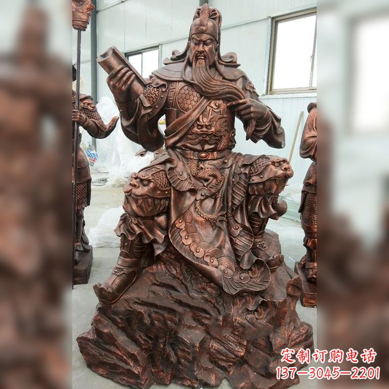 甘肃关羽夜读春秋读书铜雕