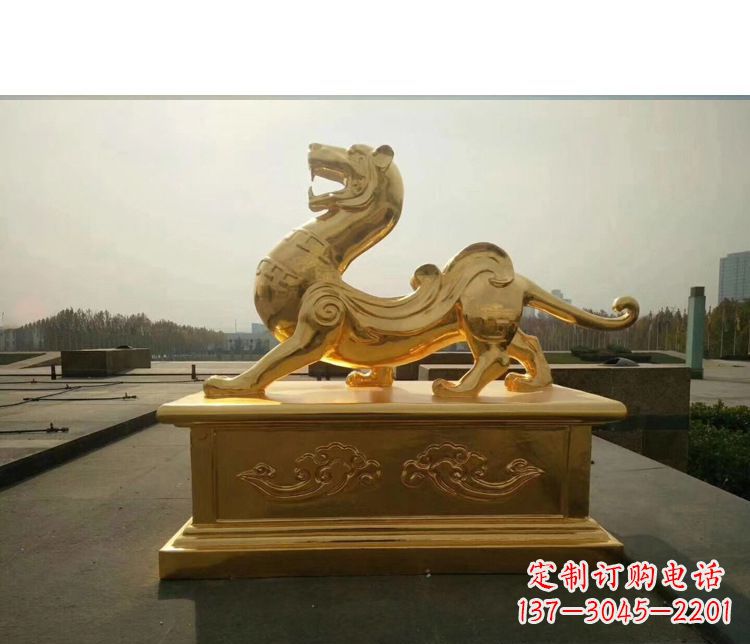 甘肃广场白虎神兽铜雕