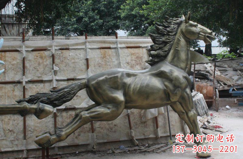 甘肃逸致领雕:广场奔马动物铜雕