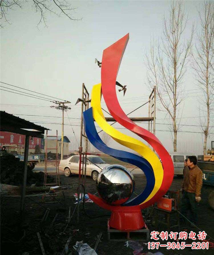甘肃不锈钢彩色凤凰雕塑